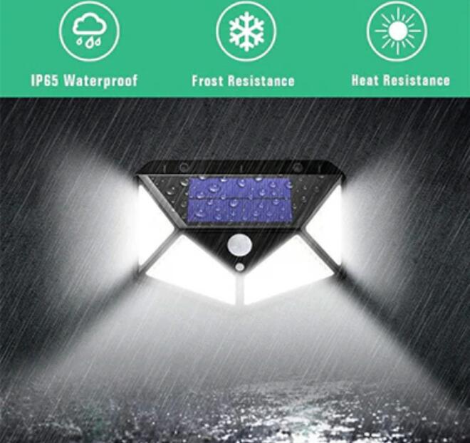 (image for) 4 Pack Solar Lights Outdoor 100 LED IP65 Waterproof Solar Motion Sensor Security Lights